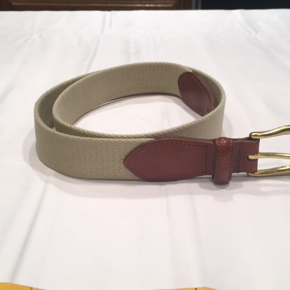 Coach  braided linen & Leather belt beige sz38